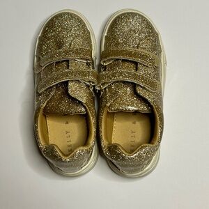 Kelly & Katie Glittery Gold Kids Sneakers